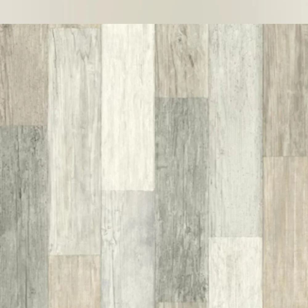 Wallpaper Grey & Beige Faux Wood Plank